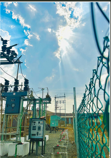 Bay switchyard sun rays